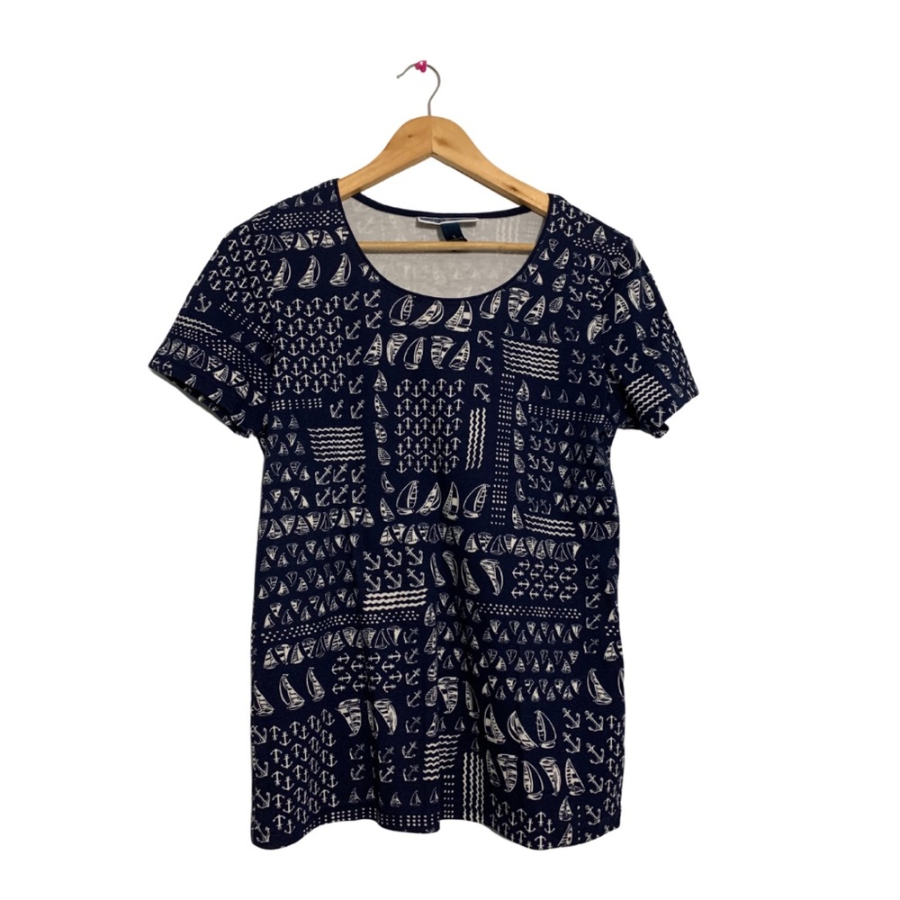 💚 Karen Scott nautical sailboat themed tshirt